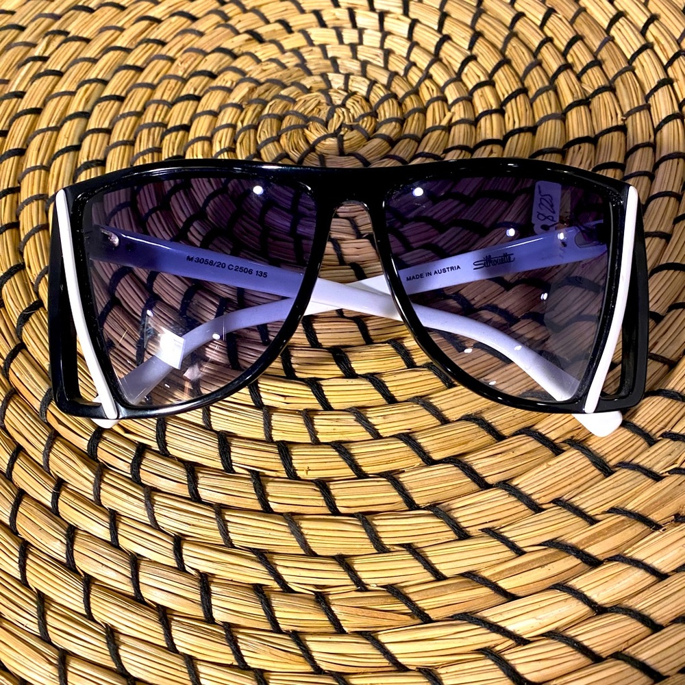 Silouhette Black and White Vintage Sunglasses